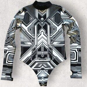 NEO4iC AP3X-7 V2 ZYPHR White Black Bodysuit EDM Festival Cyber Goth Womens Large